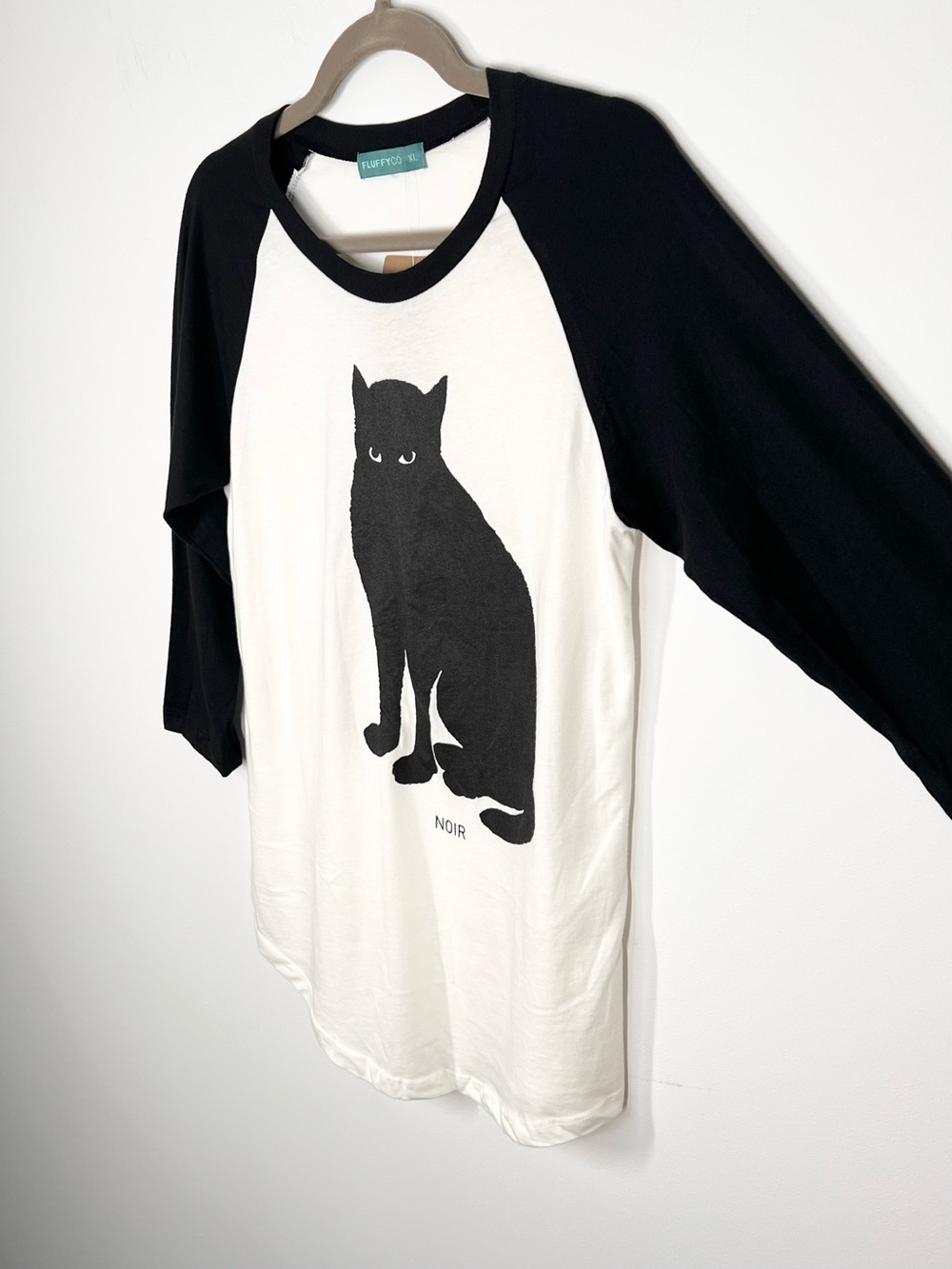 NWT ModCloth FluffyCo Noir Black Cat Raglan Shirt Pretty Little Liars XL - Picture 4 of 8